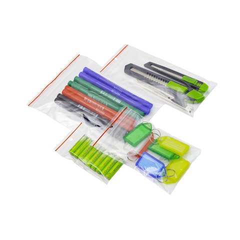 Buste trasparenti chiusura grip in LDPE 50 μm Q-Connect idonee al contatto alimentare - conf. 1000 pz - 4x6 cm